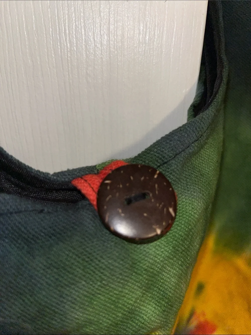 Yak & Yeti Tie-Dye Spiral Hobo Crossbody Bag in Red, Yellow & Green